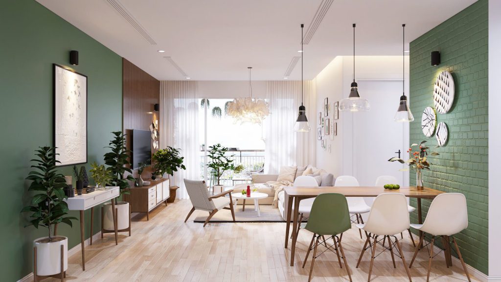 Thiết kế không gian xanh cho nội thất chung cư 100m2