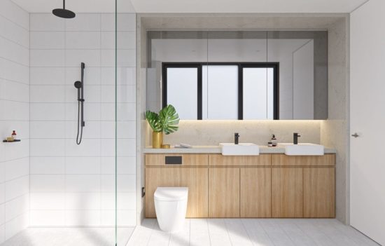Sự tối giản trong nội thất cho phòng tắm rộng rãi hơn 