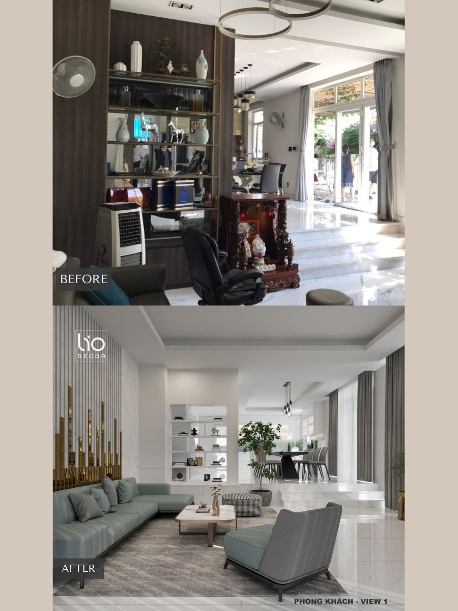 Thiết kế cải tạo nội thất biệt thự Jamona Golden Silk. Trước và sau khi thiết kế