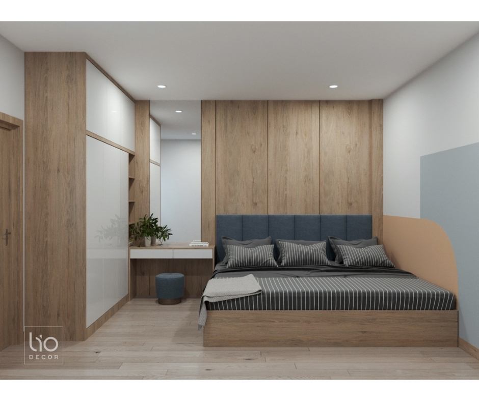 Thiết kế nội thất nhà phố 4x12,3 - phòng ngủ master