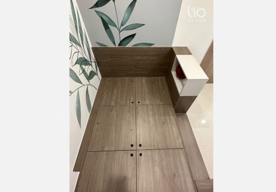 thi công căn hộ 1 phòng ngủ Vinhomes Grand Park tông màu tối %lio decor%