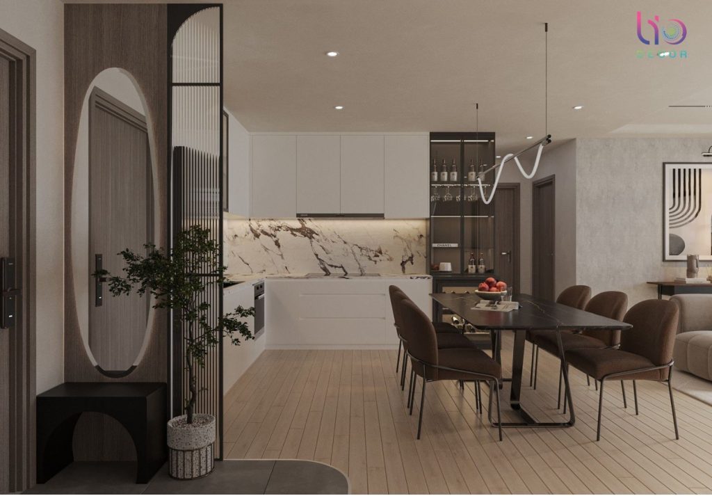 Căn hộ west gate 3 phòng ngủ- Thiết kế phòng khách +bếp v10