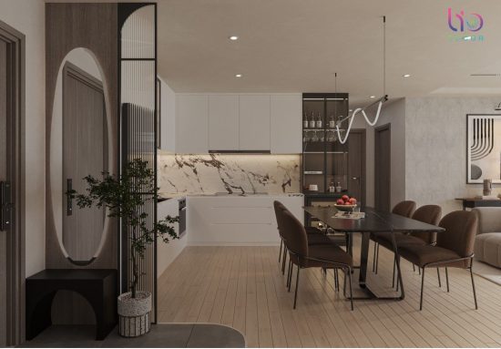 Căn hộ west gate 3 phòng ngủ- Thiết kế phòng khách +bếp v10