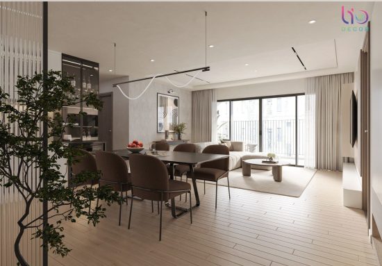 Căn hộ west gate 3 phòng ngủ- Thiết kế phòng khách +bếp v9