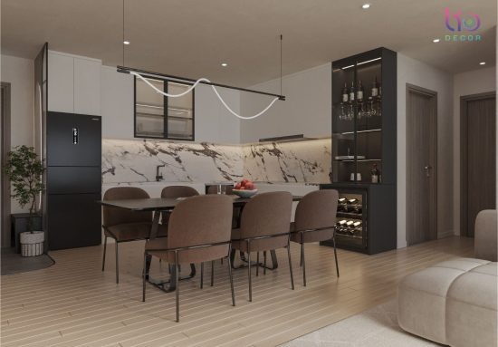 Căn hộ west gate 3 phòng ngủ- thiết kếp phòng khách và bếp v1