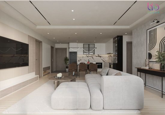 Căn hộ west gate 3 phòng ngủ- Thiết kế phòng khách +bếp v5