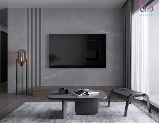 Căn hộ westgate 3 phòng ngủ - thiết kế phòng khách + bếp tông màu tối v2
