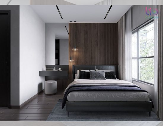 Căn hộ westgate 3 phòng ngủ - thiết kế phòng ngủ master tông màu tối v1
