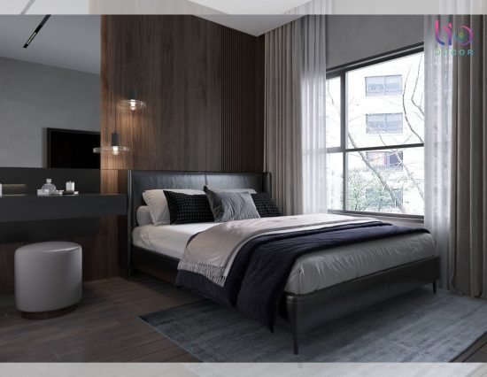 Căn hộ westgate 3 phòng ngủ - thiết kế phòng ngủ master tông màu tối v2