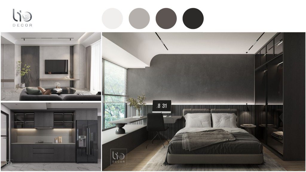 THIẾT KẾ CHUNG CƯ 90 M2 - M7 MIDTOWN PHÚ MỸ HƯNG TÔNG ĐEN