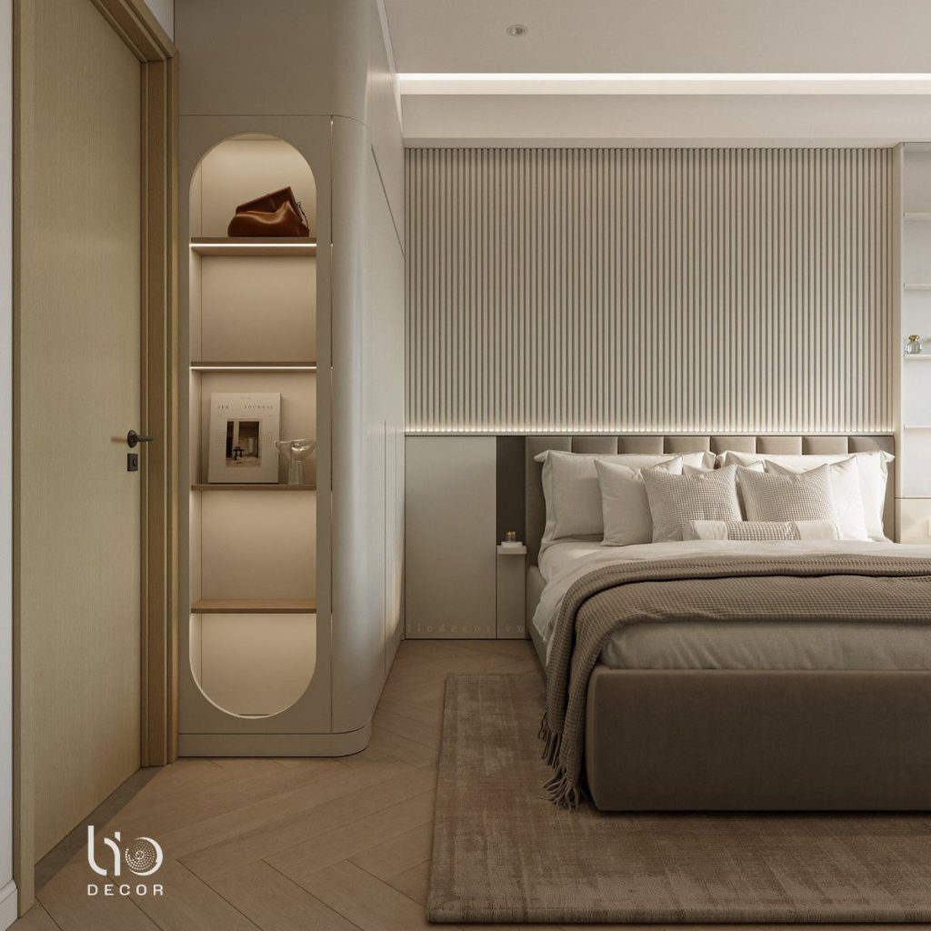 Phòng ngủ master căn hộ The Antonia 3 phòng ngủ - không gian thư giãn tuyệt đối %lio decor%