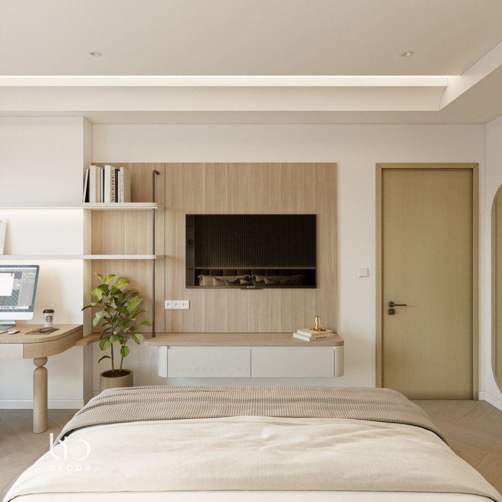 Phòng ngủ master căn hộ The Antonia 3 phòng ngủ - không gian thư giãn tuyệt đối %lio decor%